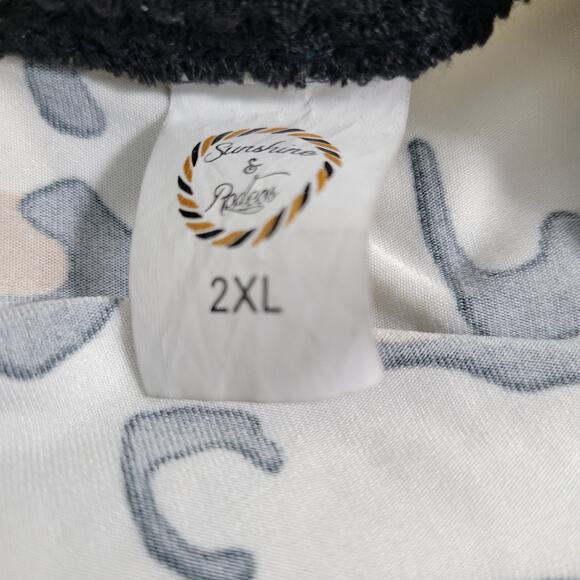 Sunshine & Rodeo Women's Leopard Waffle Knit Sleeve Blouse Size 2XL 122621-0419 - Picture 5 of 8